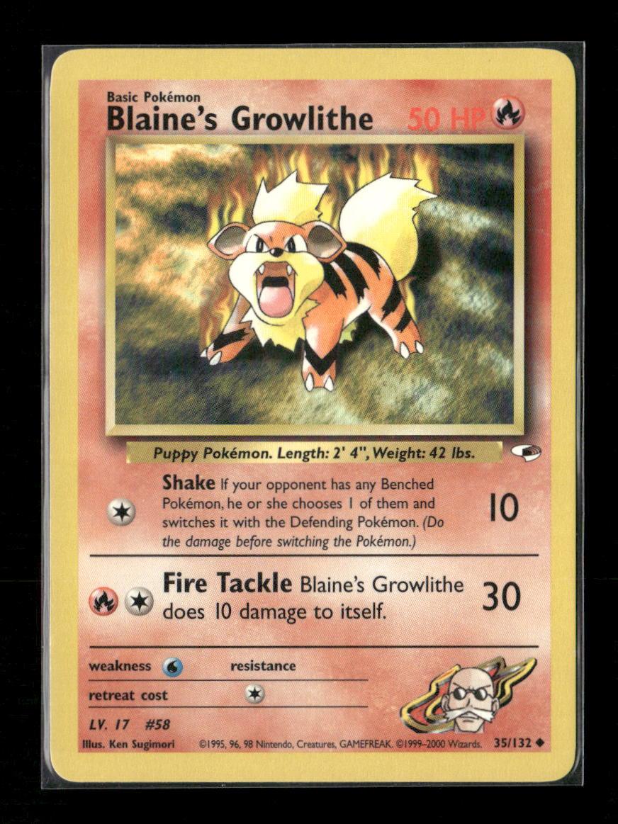 Blaine's Growlithe (35) Uncommon Gym Heroes 035/132 LP - Kang's Collectibles