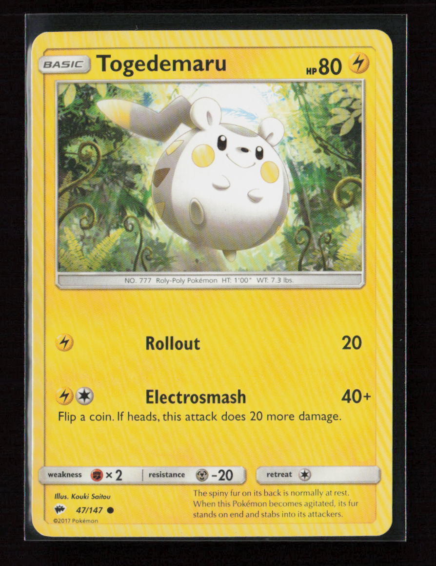 Togedemaru Common SM - Burning Shadows 47/147 LP
