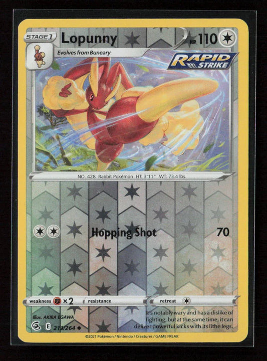 Lopunny Uncommon SWSH08: Fusion Strike 213/264 LP - Kang's Collectibles