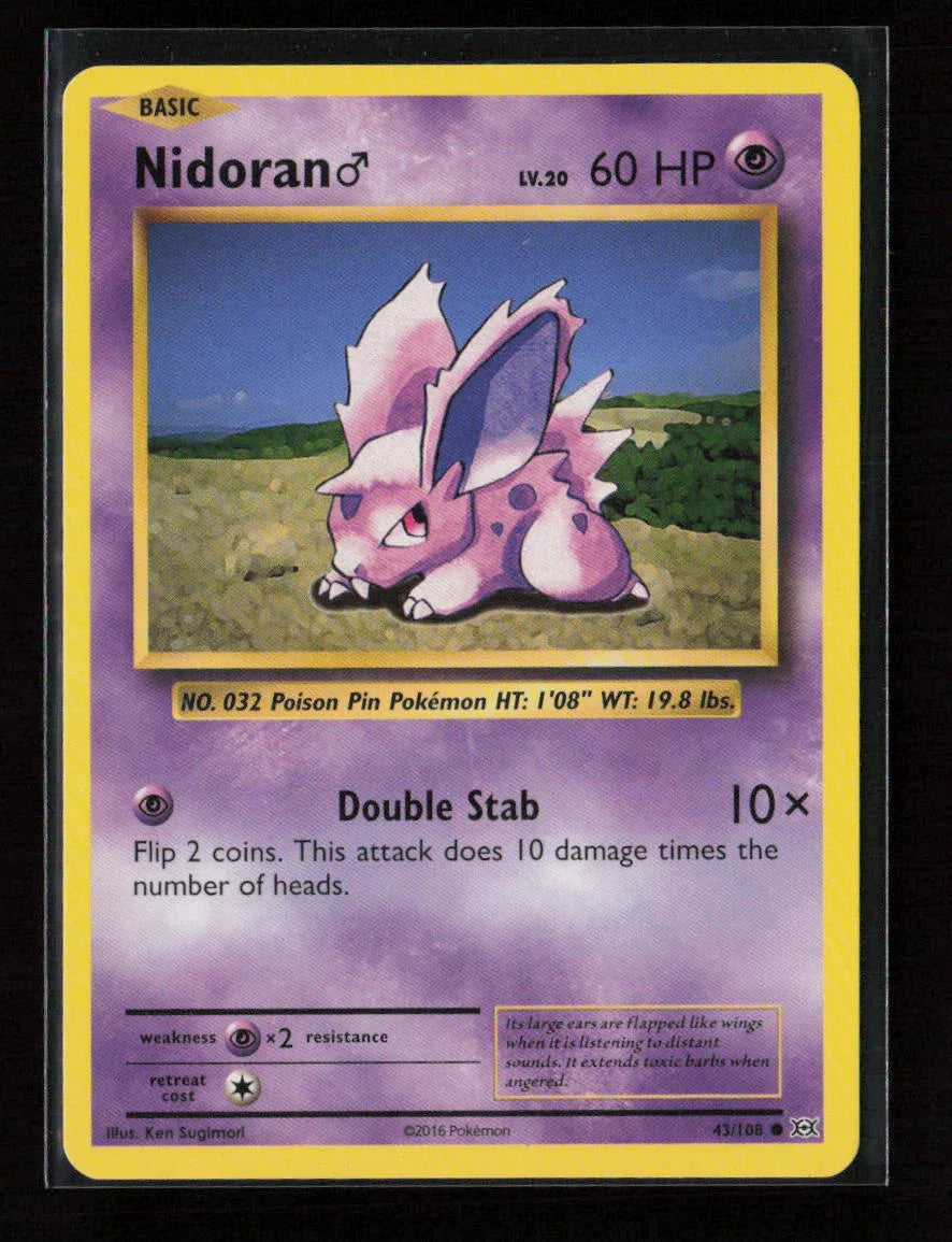 Nidoran M Common XY - Evolutions 43/108 LP - Kang's Collectibles