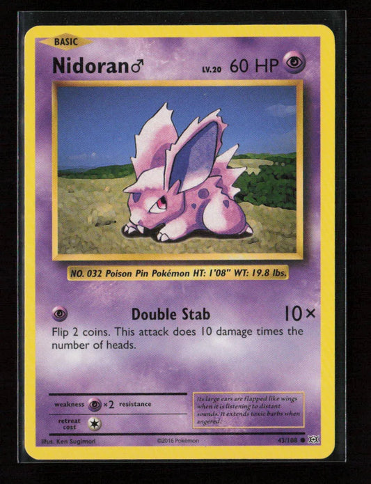 Nidoran M Common XY - Evolutions 43/108 LP - Kang's Collectibles