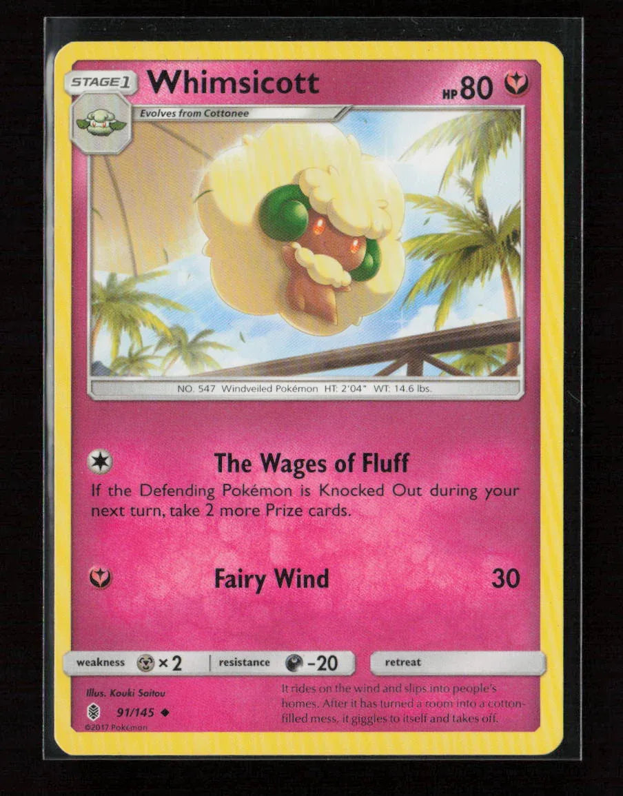 Whimsicott Uncommon SM - Guardians Rising 91/145 LP - Kang's Collectibles