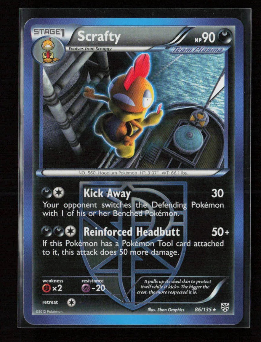 Scrafty (Team Plasma) Rare Plasma Storm 86/135 LP - Kang's Collectibles