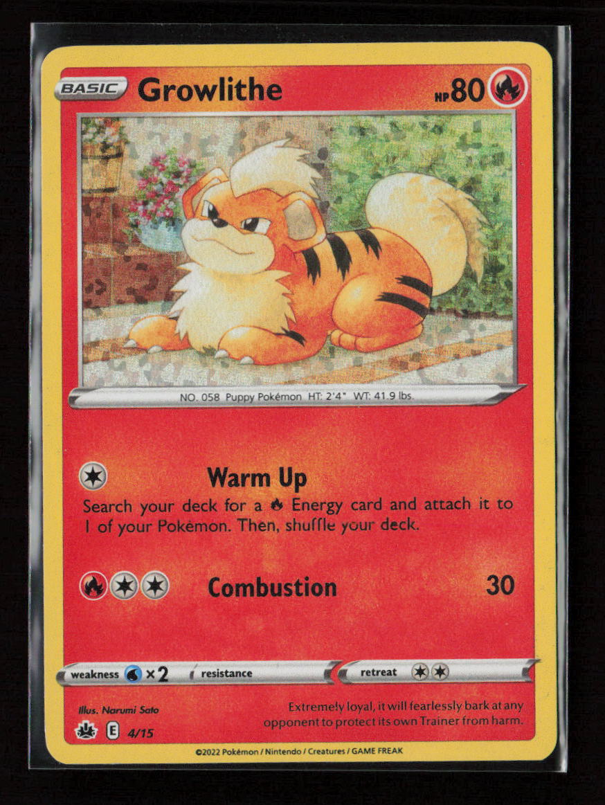 Growlithe - 4/15 Promo McDonald's Promos 2022 004/015 NM