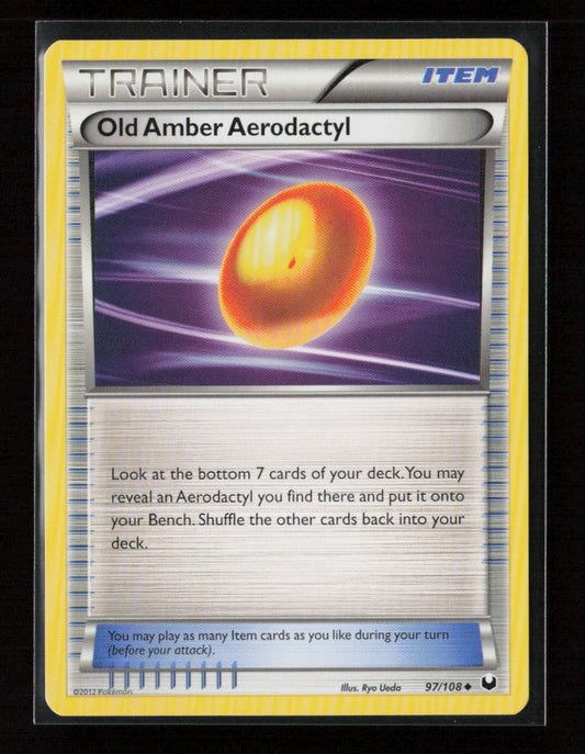 Old Amber Aerodactyl Uncommon Dark Explorers 97/108 NM