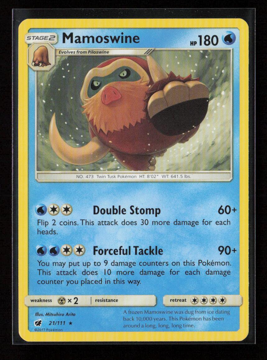 Mamoswine Rare SM - Crimson Invasion 21/111 LP - Kang's Collectibles