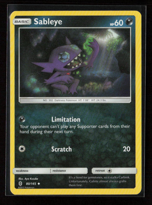 Sableye Uncommon SM - Guardians Rising 80/145 LP