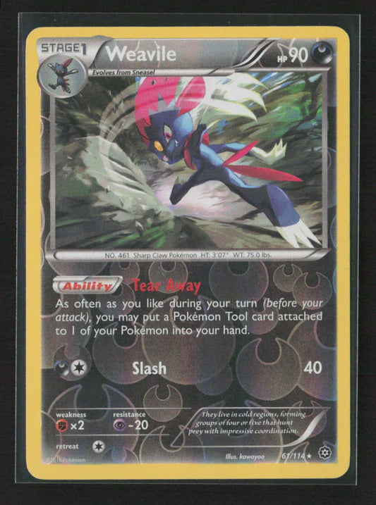 Weavile Rare XY - Steam Siege 61/114 LP - Kang's Collectibles