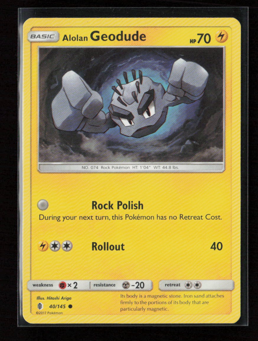 Alolan Geodude Common SM - Guardians Rising 40/145 LP