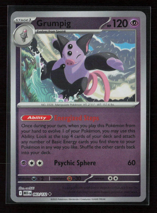Grumpig Uncommon ME01: Mega Evolution 063/132 NM - Kang's Collectibles
