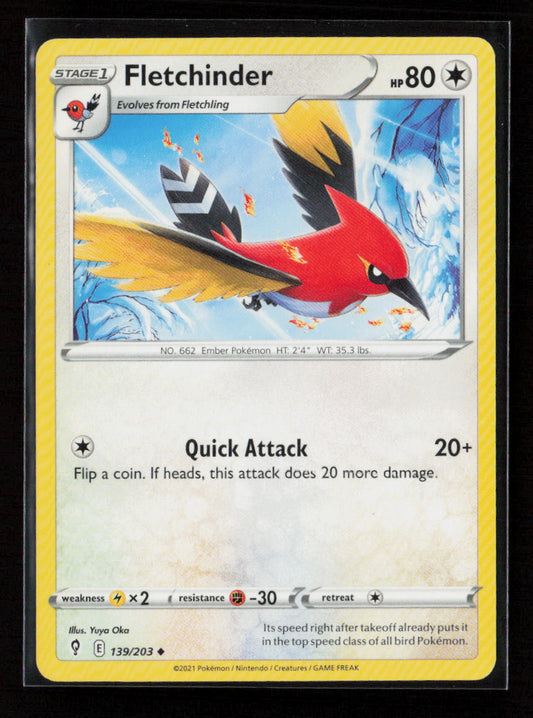 Fletchinder Uncommon SWSH07: Evolving Skies 139/203 NM
