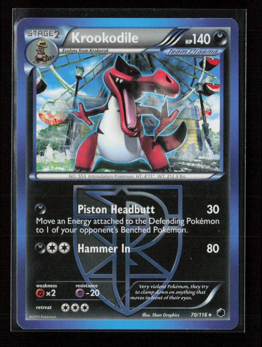 Krookodile (Team Plasma) Rare Plasma Freeze 70/116 LP - Kang's Collectibles