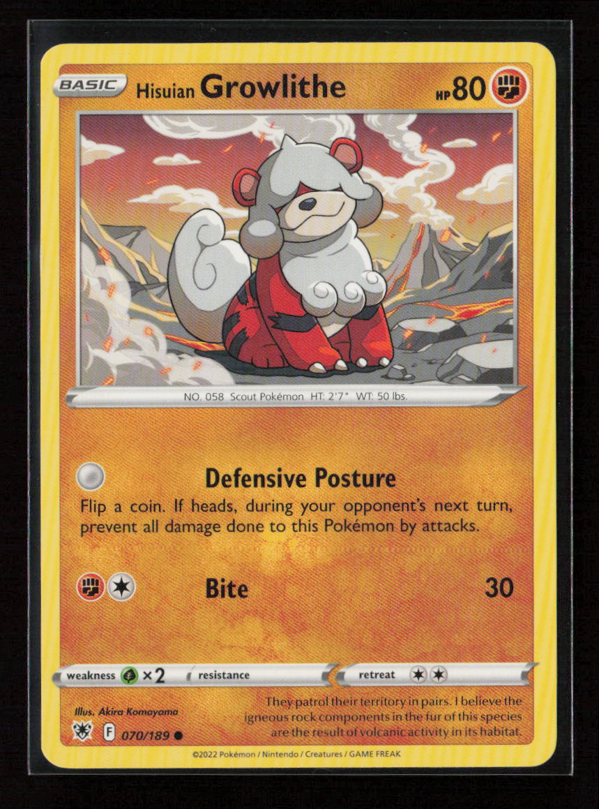 Hisuian Growlithe Common SWSH10: Astral Radiance 070/189 LP