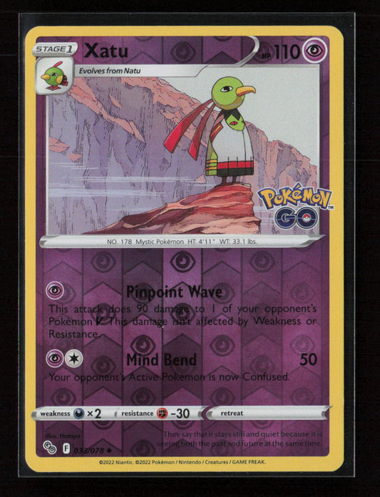 Xatu Uncommon Pokemon GO 033/078 NM