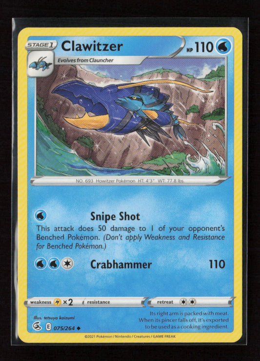 Clawitzer Uncommon SWSH08: Fusion Strike 075/264 LP