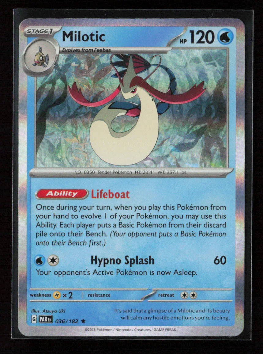 Milotic Rare SV04: Paradox Rift 036/182 NM - Kang's Collectibles
