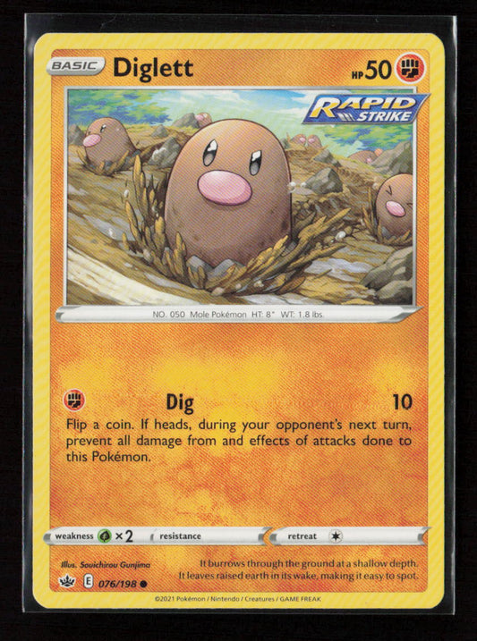 Diglett Common SWSH06: Chilling Reign 076/198 LP