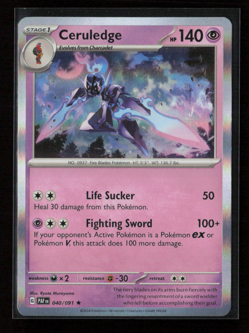 Ceruledge - Rare SV: Paldean Fates 040/091 NM