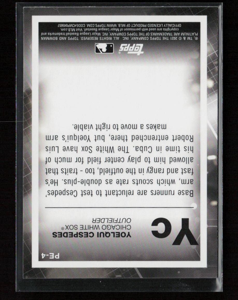 Yoelqui Cespedes 2021 Bowman Platinum Precious Elements PE-4 NM - Kang's Collectibles