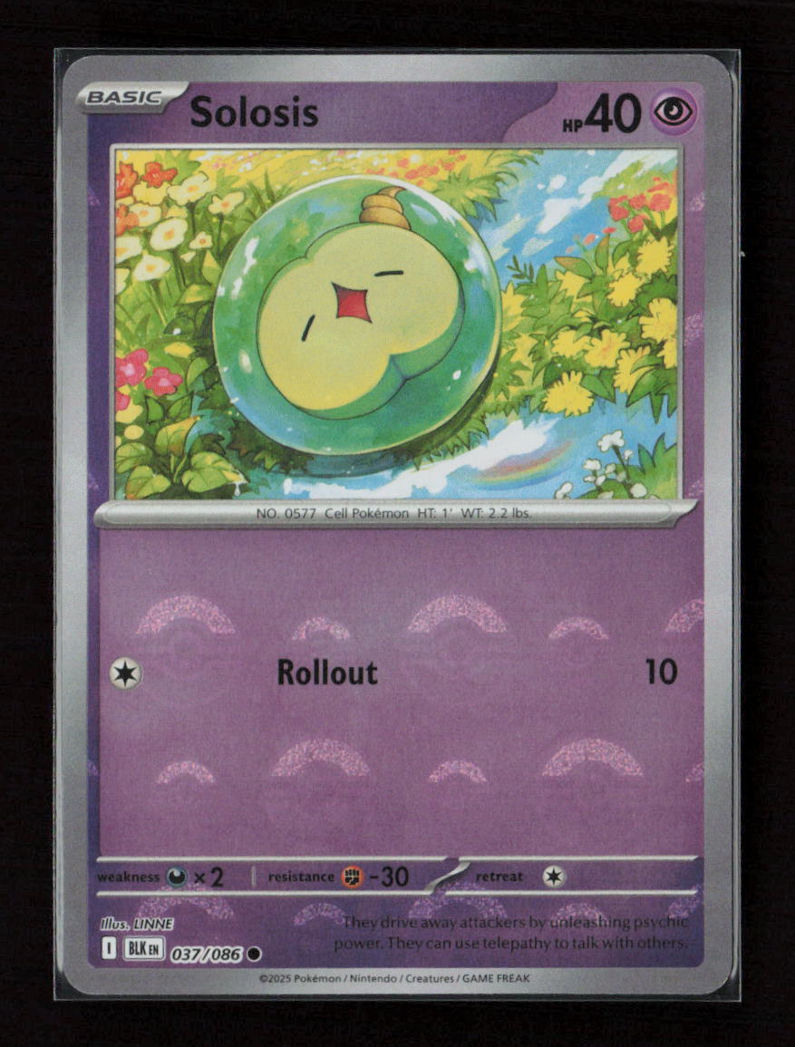 Solosis (Poke Ball Pattern) Common SV: Black Bolt 037/086 NM