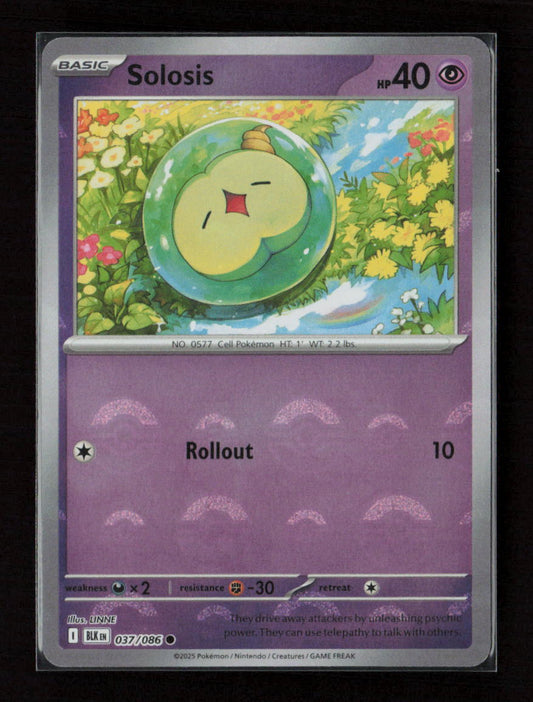 Solosis (Poke Ball Pattern) Common SV: Black Bolt 037/086 NM