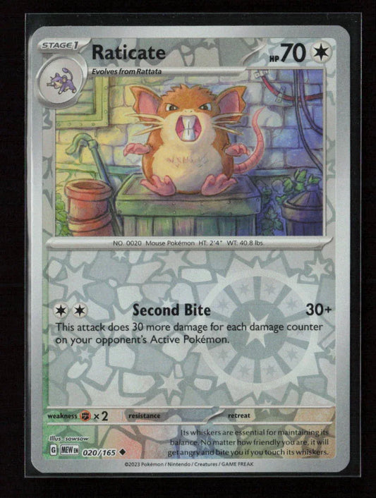 Raticate Uncommon SV: Scarlet & Violet 151 020/165 NM - Kang's Collectibles