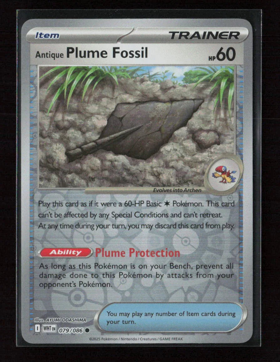 Antique Plume Fossil Common SV: White Flare 079/086 NM