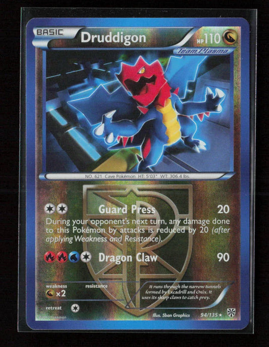 Druddigon - 94/135 (BW Plasma Storm) Holo Rare Deck Exclusives 094/135 LP - Kang's Collectibles