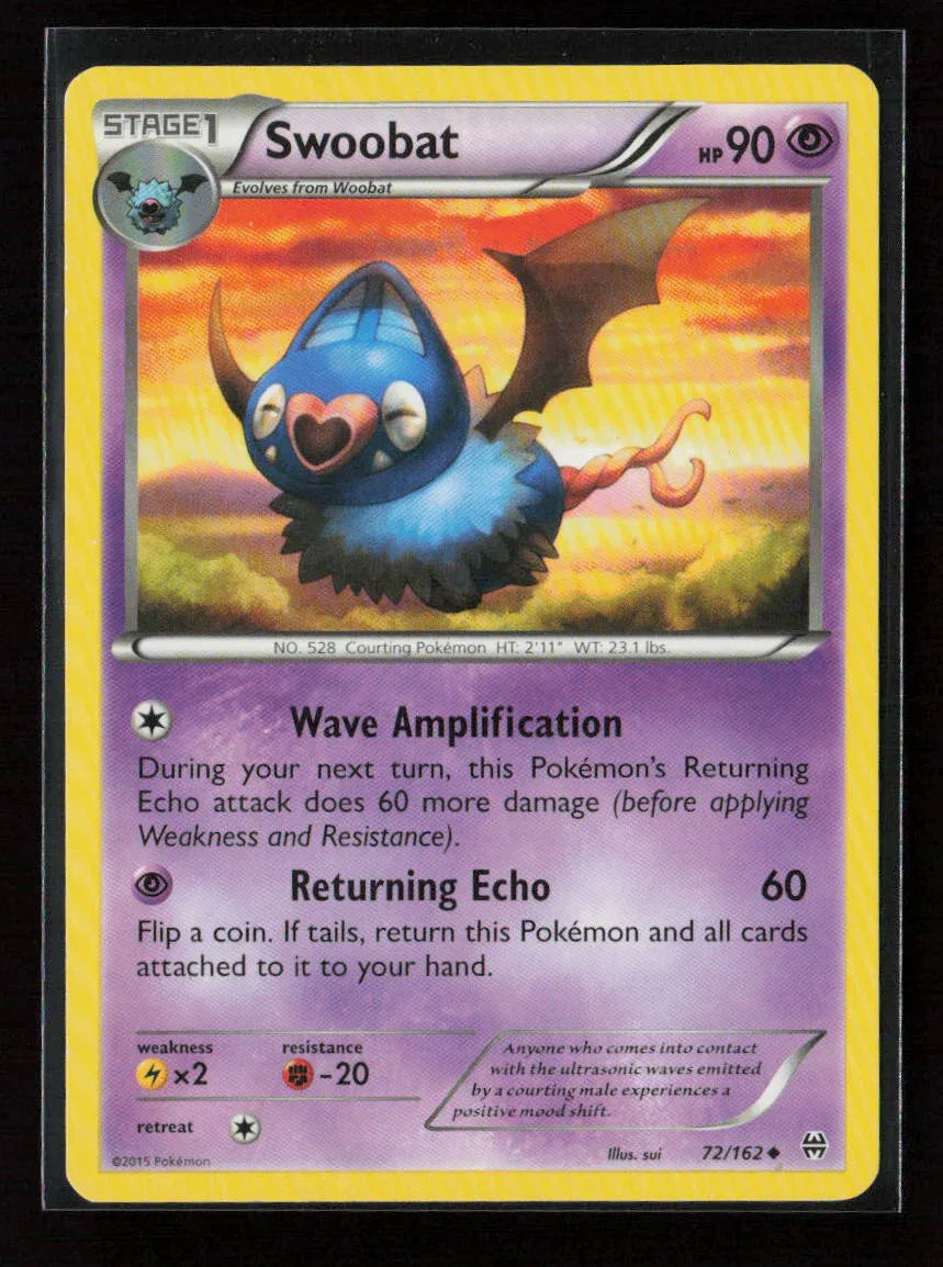 Swoobat Uncommon XY - BREAKthrough 72/162 LP - Kang's Collectibles