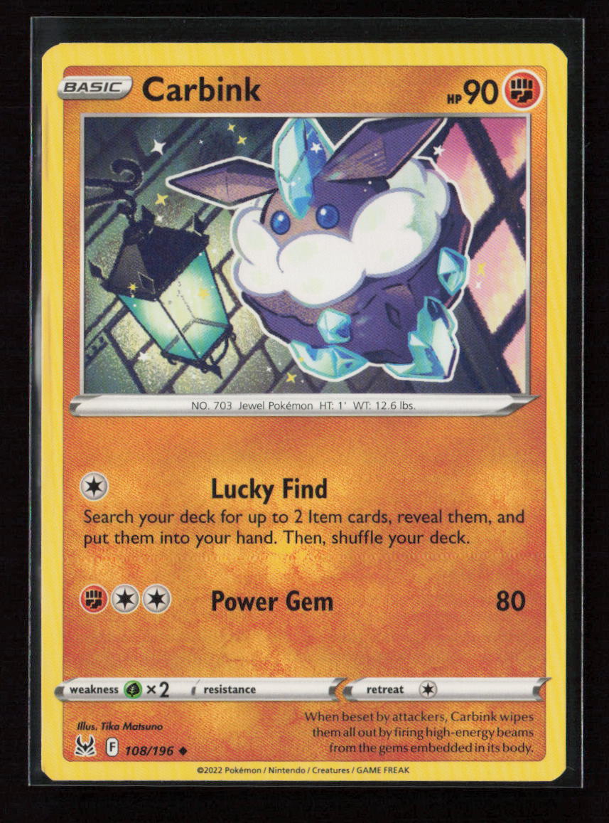 Carbink Uncommon SWSH11: Lost Origin 108/196 LP