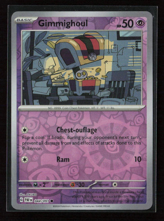 Gimmighoul Common SV: Paldean Fates 044/091 NM - Kang's Collectibles
