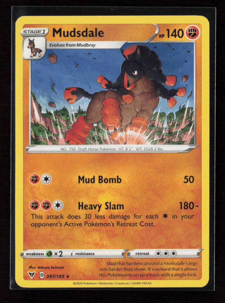 Mudsdale Rare SWSH04: Vivid Voltage 097/185 LP