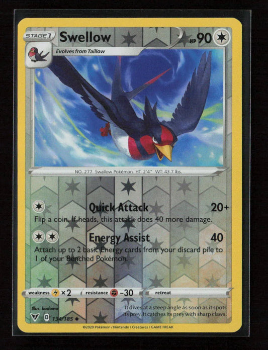 Swellow Uncommon SWSH04: Vivid Voltage 134/185 LP - Kang's Collectibles