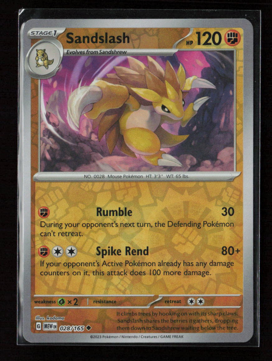 Sandslash Uncommon SV: Scarlet & Violet 151 028/165 NM