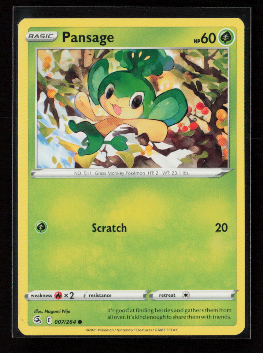 Pansage Common SWSH08: Fusion Strike 007/264 NM