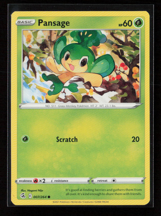Pansage Common SWSH08: Fusion Strike 007/264 NM