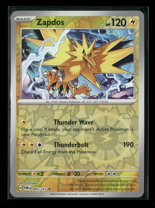 Zapdos Rare SV06: Twilight Masquerade 065/167 NM - Kang's Collectibles