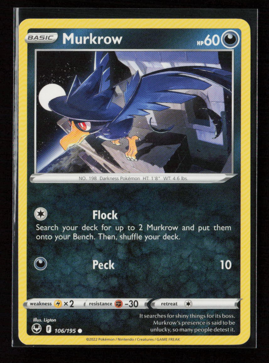 Murkrow Common SWSH12: Silver Tempest 106/195 LP