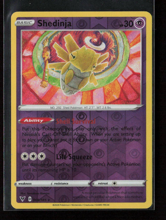 Shedinja Rare SWSH04: Vivid Voltage 066/185 NM - Kang's Collectibles