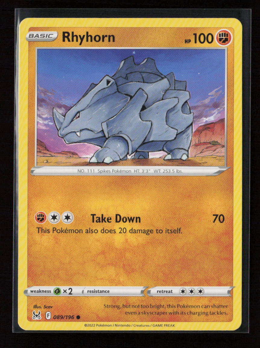 Rhyhorn Common SWSH11: Lost Origin 089/196 LP