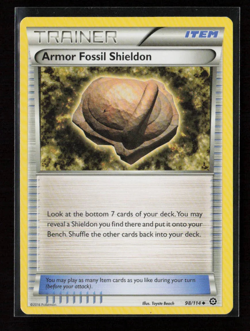 Armor Fossil Shieldon Uncommon XY - Steam Siege 98/114 NM - Kang's Collectibles