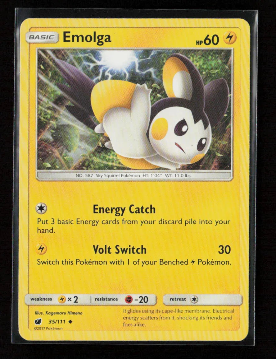 Emolga Uncommon SM - Crimson Invasion 35/111 NM - Kang's Collectibles