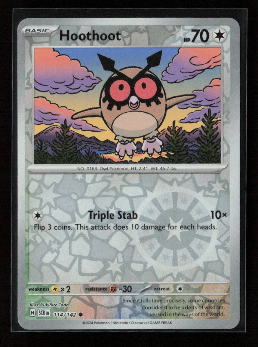 Hoothoot Common SV07: Stellar Crown 114/142 NM - Kang's Collectibles
