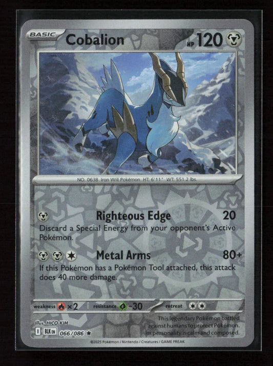 Cobalion Rare SV: Black Bolt 066/086 NM - Kang's Collectibles