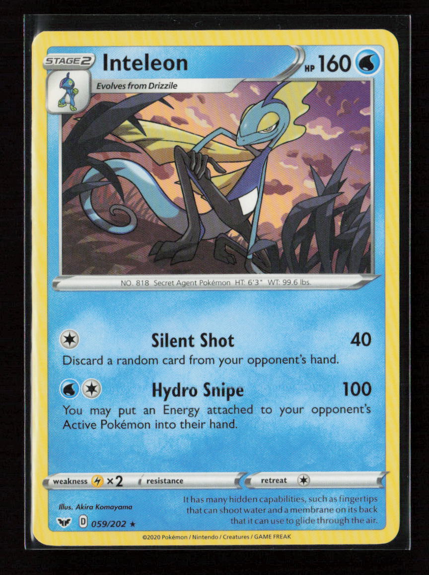 Inteleon (059) Rare SWSH01: Sword & Shield Base Set 059/202 LP