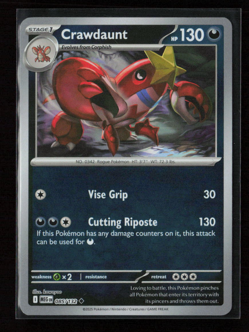 Crawdaunt Uncommon ME01: Mega Evolution 085/132 NM