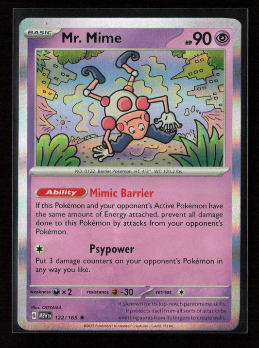 Mr. Mime - Rare SV: Scarlet & Violet 151 122/165 NM - Kang's Collectibles
