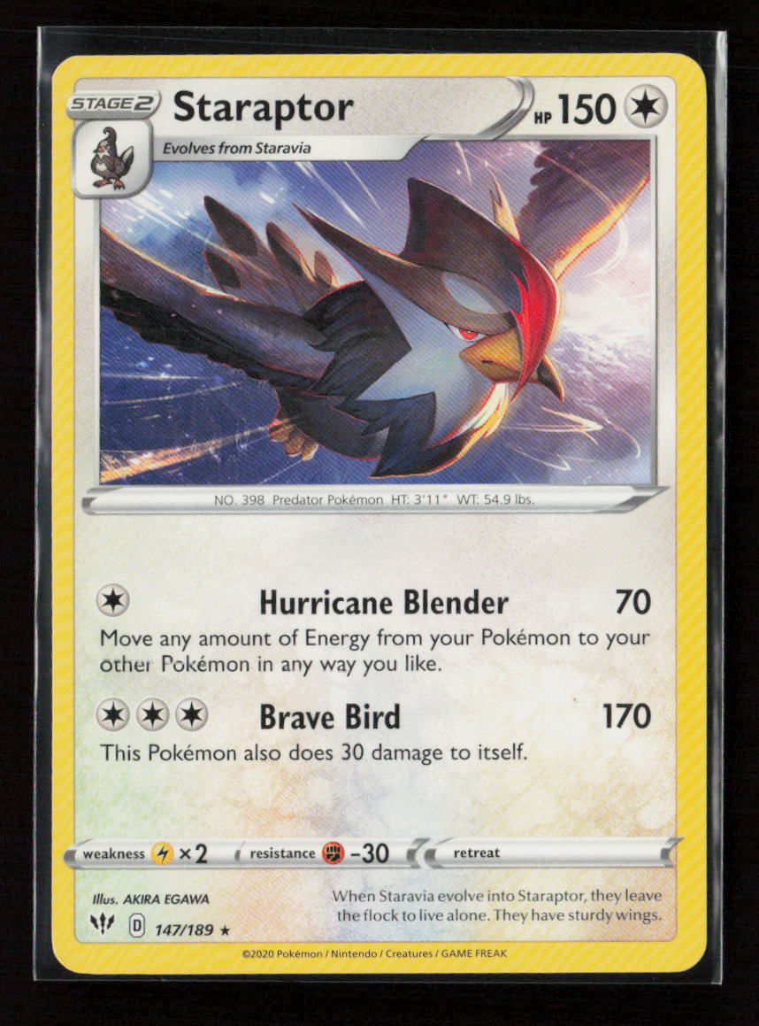 Staraptor Rare SWSH03: Darkness Ablaze 147/189 LP