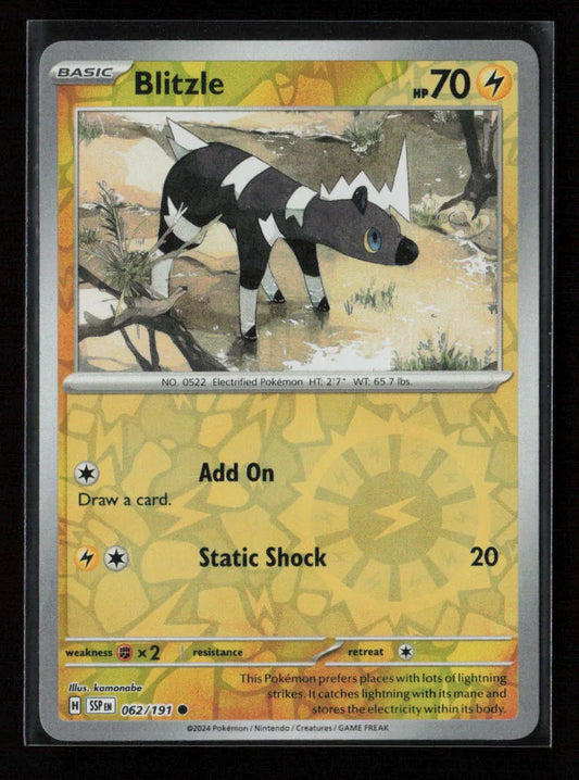 Blitzle Common SV08: Surging Sparks 062/191 NM - Kang's Collectibles