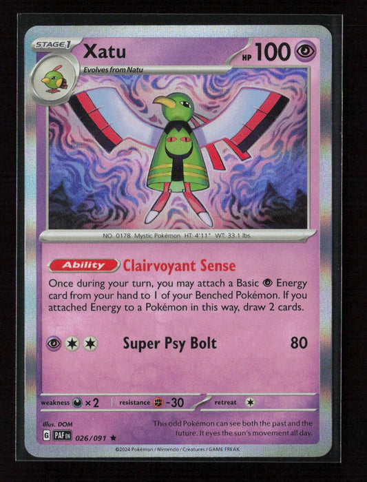 Xatu - Rare SV: Paldean Fates 026/091 NM - Kang's Collectibles